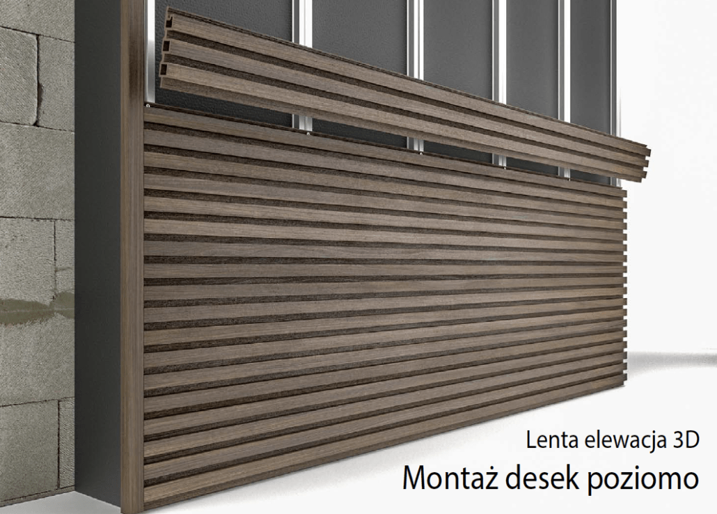 System elewacyjny 3D Lenta - montaż desek poziomo