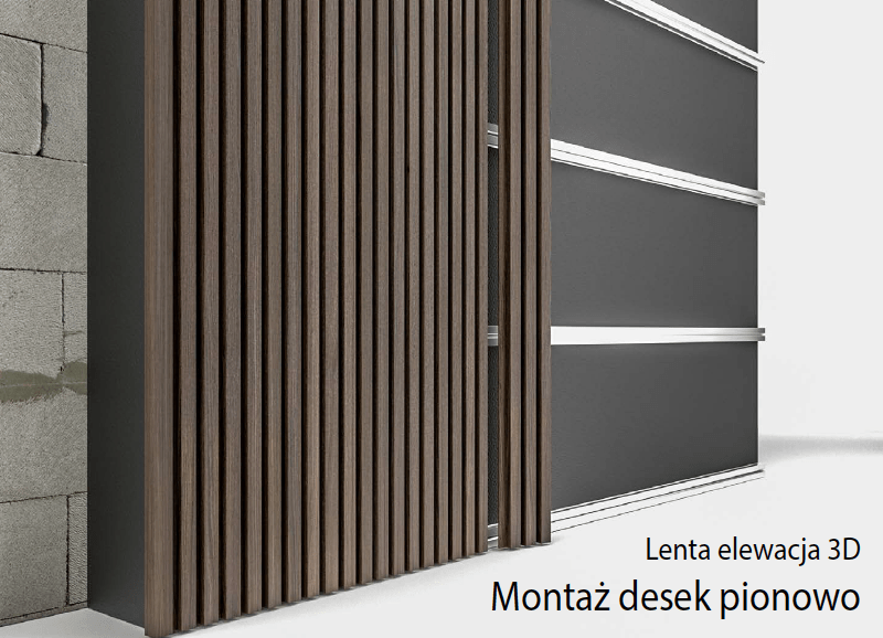 System elewacyjny 3D Lenta - montaż desek pionowo