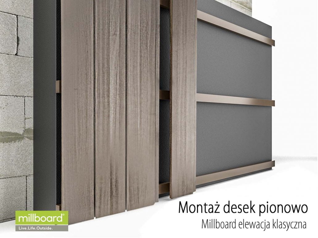 Millboard - Elewacja klasyczna - montaż desek pionowo